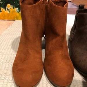 Brown short boot heels